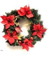 Christmas Poinsettia Wreath, 20 inches diameter - $19.79