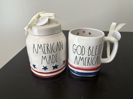 Rae Dunn Patriotic 4th Of July American Made Canister &amp; God Bless Americ... - €47,25 EUR