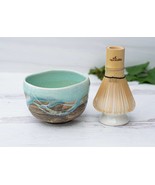 Ceramic Matcha Set - Japanese Matcha Bowl, Bamboo Matcha Whisk and Whisk... - $44.99