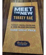 Potbelly Sandwich Works 2000s New Turkey Rae Promotional Sign 22&quot; X 37&quot; - $611.01 CAD