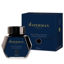 Waterman 50ml Ink Bottle for Fountain Pens, Intense Black Ink (S0110710) - $15.94