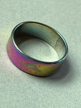 Rainbow Stainless Steel w Diving Dolphins Band Ring Size 9 - 0.25 inches wide at - $13.09