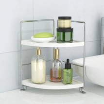 2-Tier Bathroom Organizer Countertop - Makeup Organizer Cosmetic Holder Corner S - £27.16 GBP