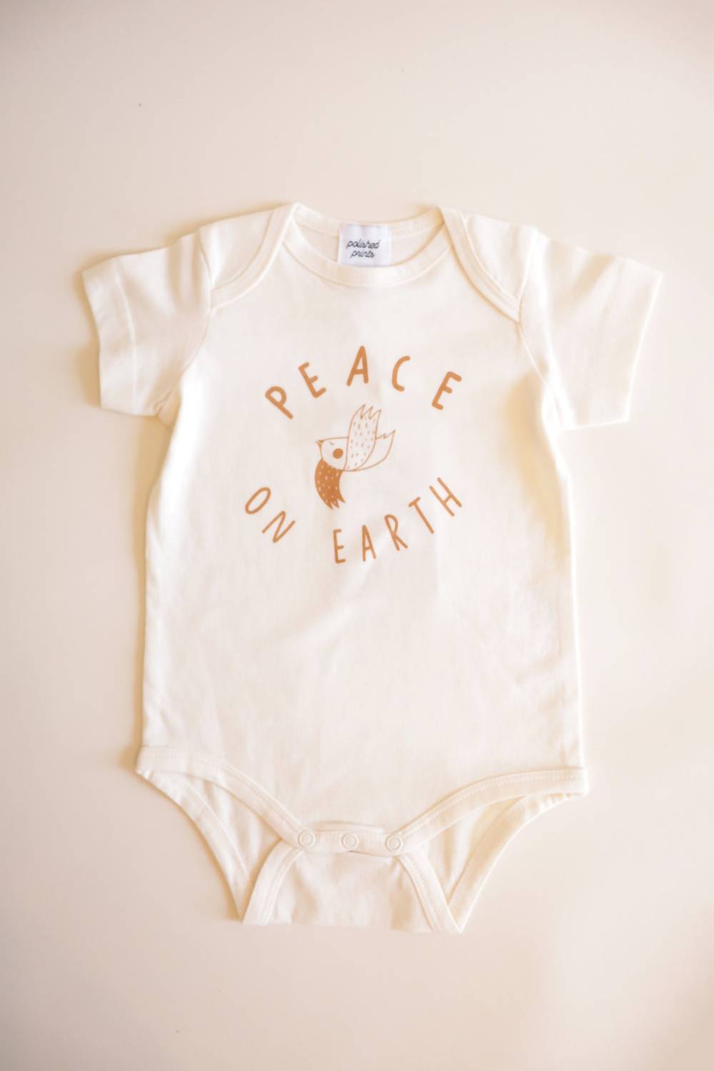 Primary image for Polished Prints - Peace on Earth Organic Cotton Baby Bodysuit