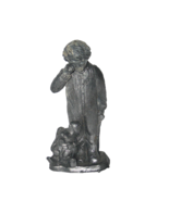 Vintage Michael Ricker Pewter Figurine Boy Santa Wish List Bunny Rabbit ... - $17.80