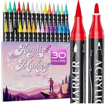 Permanent Waterproof 30-Color Acrylic Paint Markers - Perfect for All Su... - $32.62
