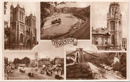 Vtg Cartolina 1930s Multi Views Bristol Inghilterra UK - Non Usato - £7.43 GBP