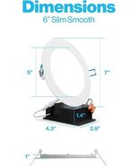 Sunco 2 Pack 6 Inch Ultra Thin LED Recessed Ceiling Lights 14 W Dimmable - $21.99