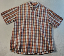 US Polo Assn. Shirt Men Large Multi Plaid Cotton Short Sleeve Pocket But... - $12.97