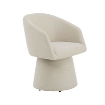 Modern Casters 360 Swivel Upholstered Barrel Large Boucle Dining Chair, Single P - $378.99