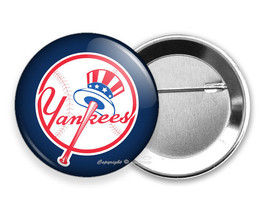 New York Yankees Baseball Team Bat Pin Pinback Button Sport Sports Fan Gift Idea - £10.61 GBP+