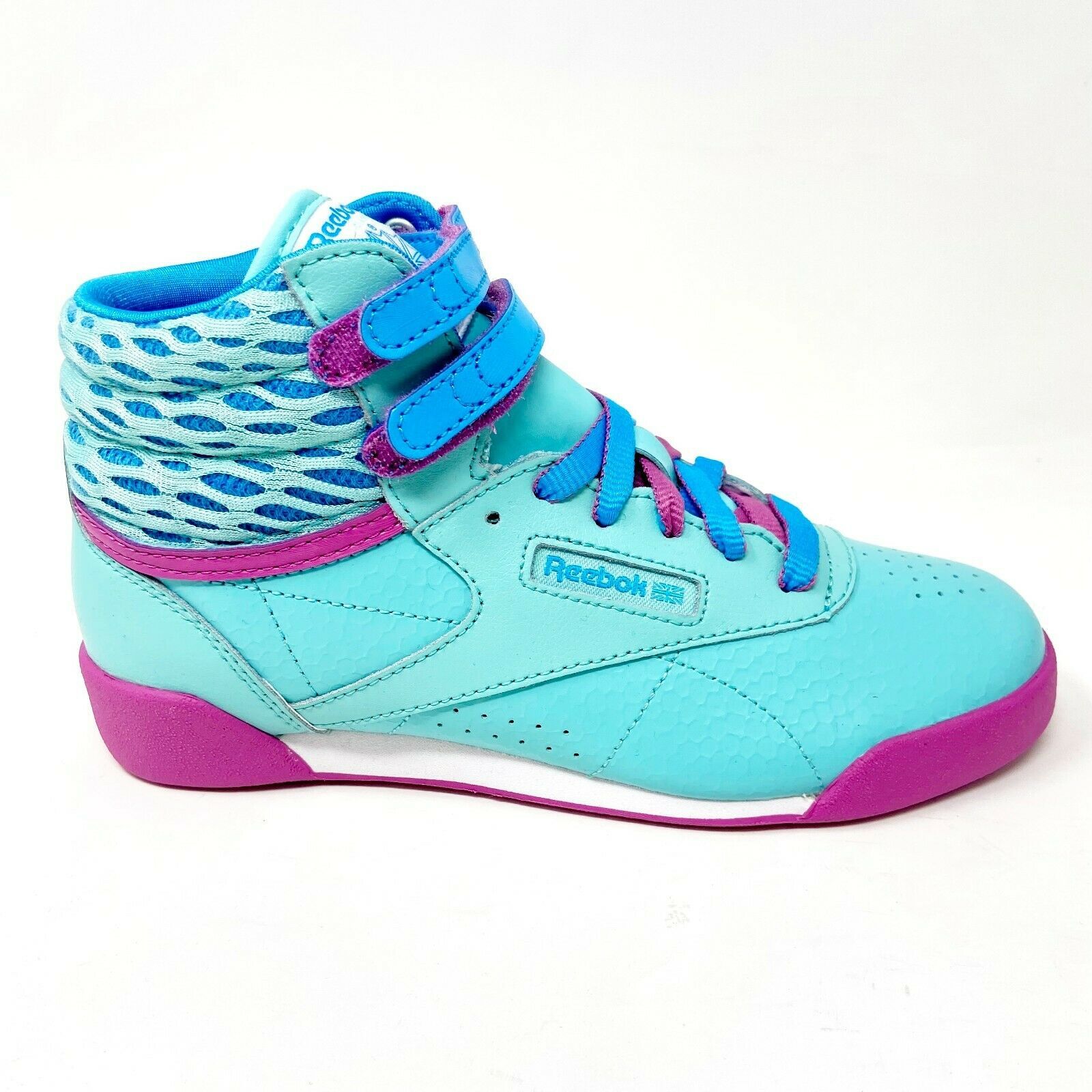 Reebok Freestyle Hi Classic Blue Bomb Ultraberry Kids Girls Sneakers M46776