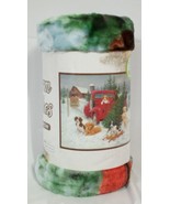 Raschel Warm Wishes Royal Plush Throw Christmas Blanket Puppy Truck 50in... - $44.71 CAD