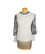 Fate Women Small Sweater Juliette Balloon Sleeves Knit Multimedia Boho F... - $546.49 MXN