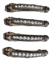 Set Of 4 Rustic Crystals On Faux Distressed Wood Drawer Cabinet Bar Pull... - $29.99