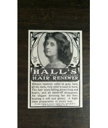 Vintage 1909 Hall&#39;s Vegetable Sicilian Hair Renewer Original Ad 721 - £5.24 GBP