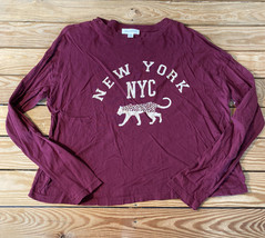 treasure &amp; bond NWOT Women’s long sleeve New York t Shirt Size S maroon s12 - £5.90 GBP