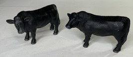 Black Angus BULLS Cow Figures Animal Toy Terra By Battat 4 1/2” X 3” - £7.69 GBP