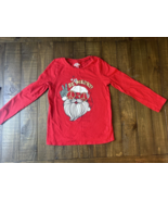 Osh Kosh B’gosh Girls Red Santa Peace/Be Merry T-shirt Size7, Pre-Owned - $74.58 MXN