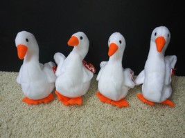 New Lot 6 Gracie The White Swan Retired 1996 Ty B EAN Ie Baby With Tags Free Ship - £19.42 GBP