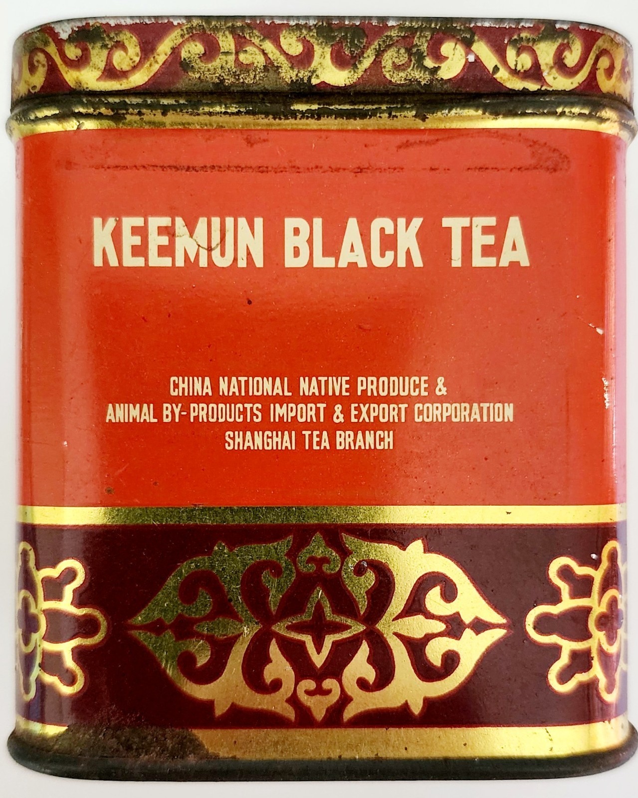 1940s Keemun Black Tea Collectible Antique Tin China Shanghai Imported F19 Item image 3
