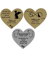Dog Name Plate Engraved Memorial Heart Shape Pet Loss - Gold or Silver -... - $18.50