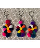 Handcrafted Multicolor Andean Flower Keychain from Cuzco Peru 5' Tall - $12.98