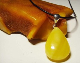 Natural Genuine Baltic Amber sterling Silver  Pendant amber jewelry 3.87gr - $68.31