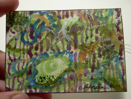 Monkey&#39;s Tail 2014 Original ACEO Miniature PAINTING Artist Signed Cathy Peterson - £95.90 GBP