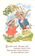 Postcard 1930s Dressed Elephant Anthrophonic Comic Humor Salmon 22-13871 - $3.92