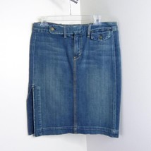 New 7 For All Mankind Women&#39;s 29 Denim Jean Straight Pencil Knee-Length Skirt - £25.57 GBP
