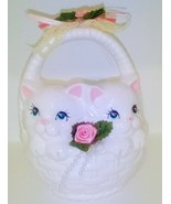 Vintage Pretty Kitties In A Basket With Flowers Bank - £10.22 GBP