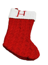 Wondershop Knit Monogram Christmas Winter  Holiday Stocking Red  Letter H 18” - £25.80 GBP