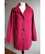 J. Jill M Berry Red Cocoon Berkshires Coat Jacket Funnel Neck Button Front - £37.22 GBP