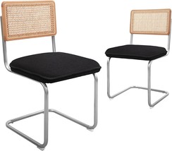 Canglong Mid-Century Modern, Natural Mesh Rattan Backrest,, Set Of 2. - £220.59 GBP