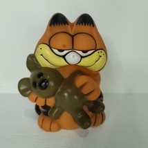 Garfield &amp; Pooky 6.5&quot; Plastic Piggy Bank Kat&#39;s Meow Missing Stopper 1978 - $22.76