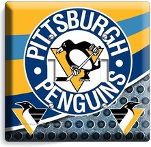 Pittsburgh Penguins Hockey Team 2 Gang Light Switch Wall Plate Man Cave Hd Decor - £12.89 GBP