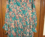 SHEIN Curve Floral Print Flounce Sleeve Ruffle Hem Tie Front Dress - Siz... - $21.77