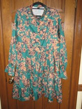 SHEIN Curve Floral Print Flounce Sleeve Ruffle Hem Tie Front Dress - Size 4XL - £17.02 GBP