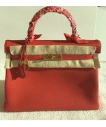 NEW HERMES KELLY II RETOURNE 35 CM VEAU TOGO BAG IN RED W GOLD HARDWARE - $16,999.00