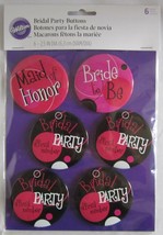 Wilton Bridal Bachelorette Party Bride to Be Party 6 Buttons Maid of Honor - £10.13 GBP