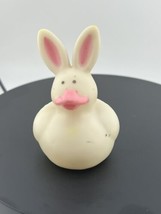 White Duck With Bunny Rabbit Ears Costume Rubber Duck - Easter Novelty Gag Gift - £3.82 GBP