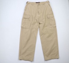 Vintage Abercrombie &amp; Fitch Mens 34x31 Distressed Wide Leg Cargo Pants Brown - £62.28 GBP