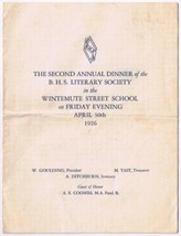 Program BHS Literary Society Wintemute St School Bridgeburg Fort Erie ON... - $9.89