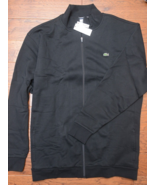 Lacoste Men&#39;s Full Zip Black Fleece Cotton Sweatshirt Jacket Big &amp; Tall ... - £60.03 GBP