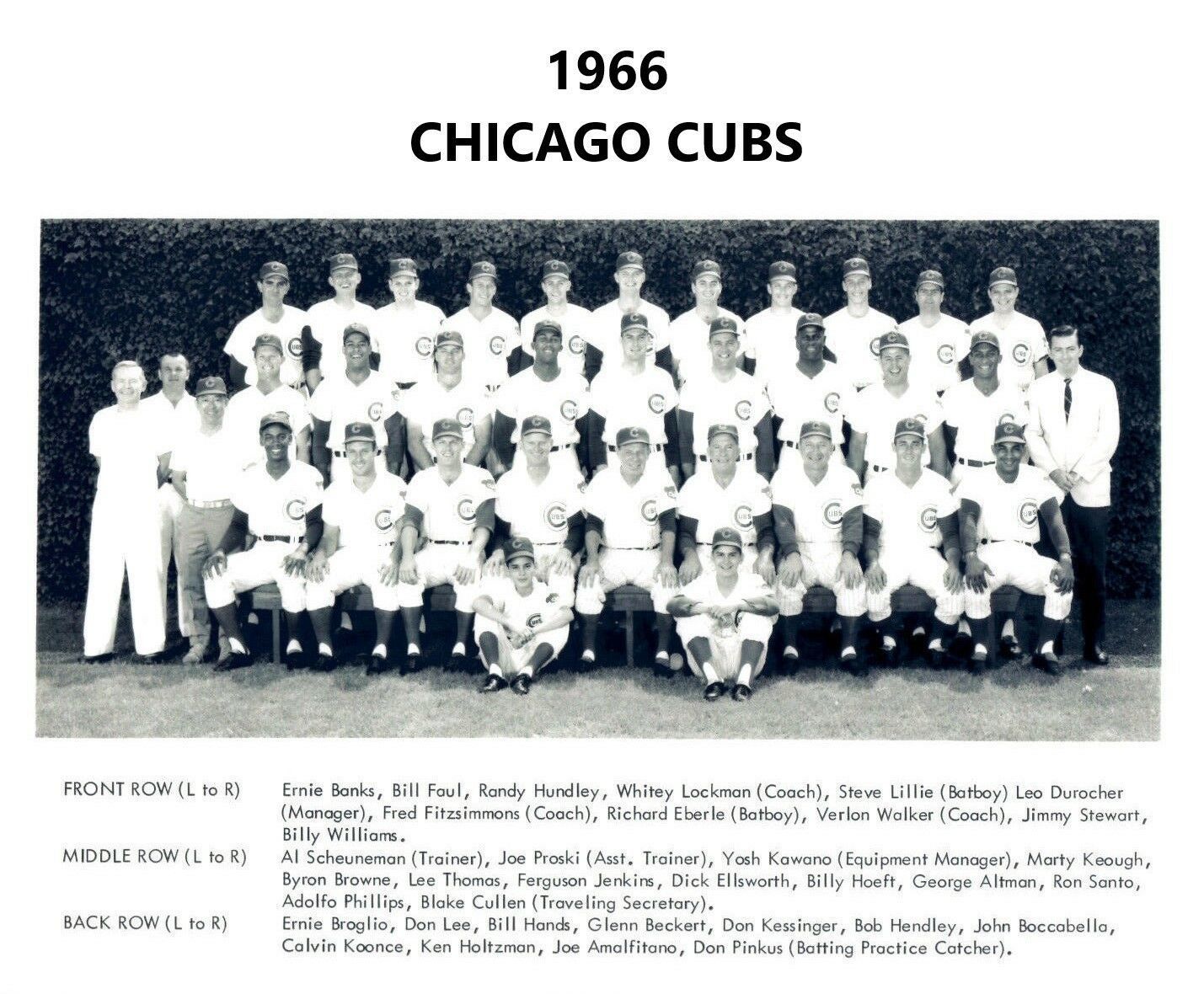 1966 CHICAGO CUBS 8X10 TEAM PHOTO BASEBALL PICTURE MLB - £3.93 GBP