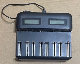 8 BAY Smart LCD Battery Charger NiMH NiCD 8 Slot - £17.65 GBP