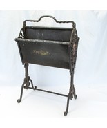 Cast Iron Magazine Rack Antique 1920’s Art Deco Stand Crest and Scroll D... - $2,489.75 MXN