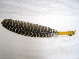 Native American Made Sacred Prayer Feather Leather Base - £20.33 GBP
