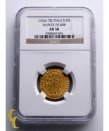 1266-1278 Italie Saluto D&#39;Oro Charles Or Monnaie Naples FR-808 Classé Pa... - $7,347.29